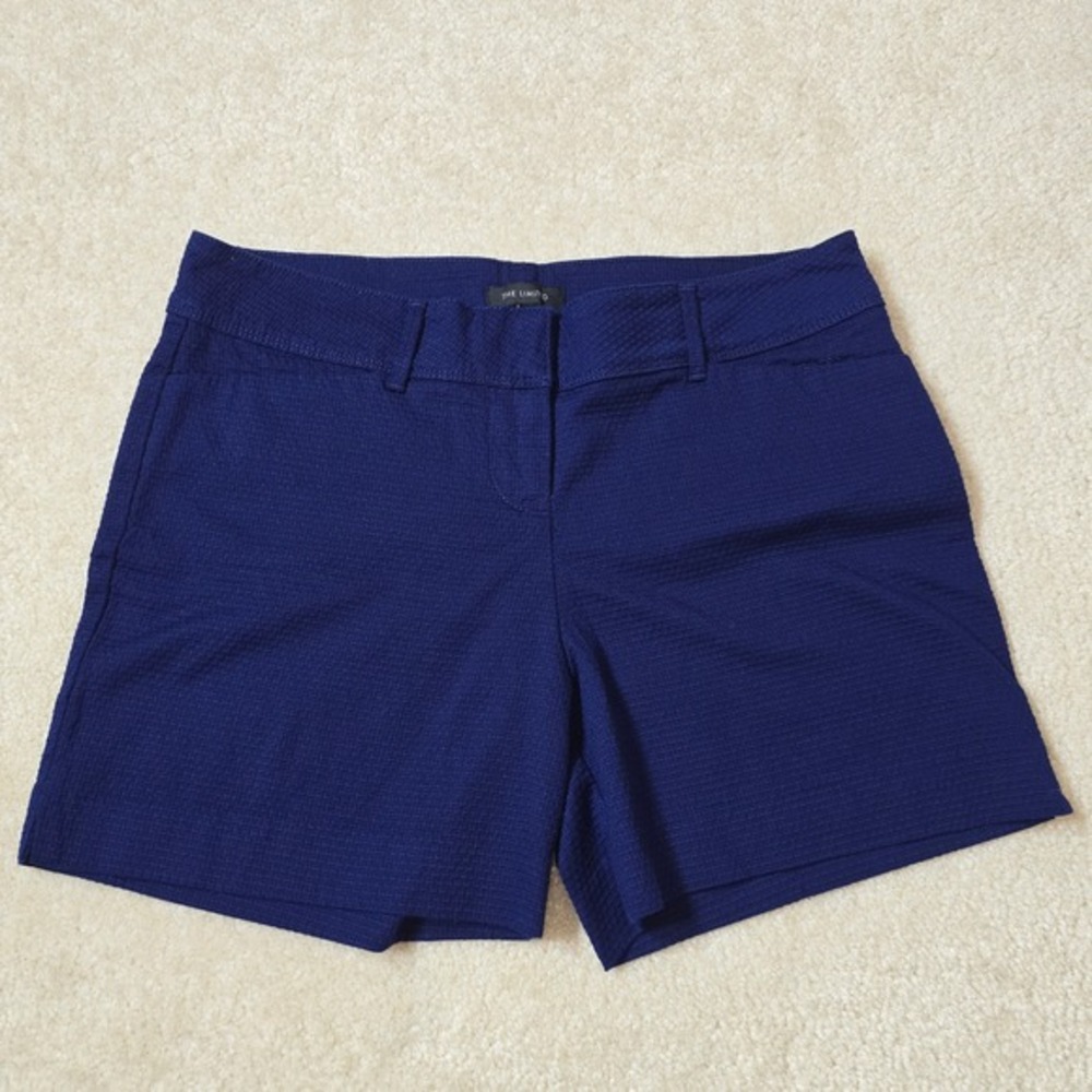 The Limited Womens Navy Blue Textured Pique Shorts Size 8 LMD180SS Stretch - Picture 1 of 6